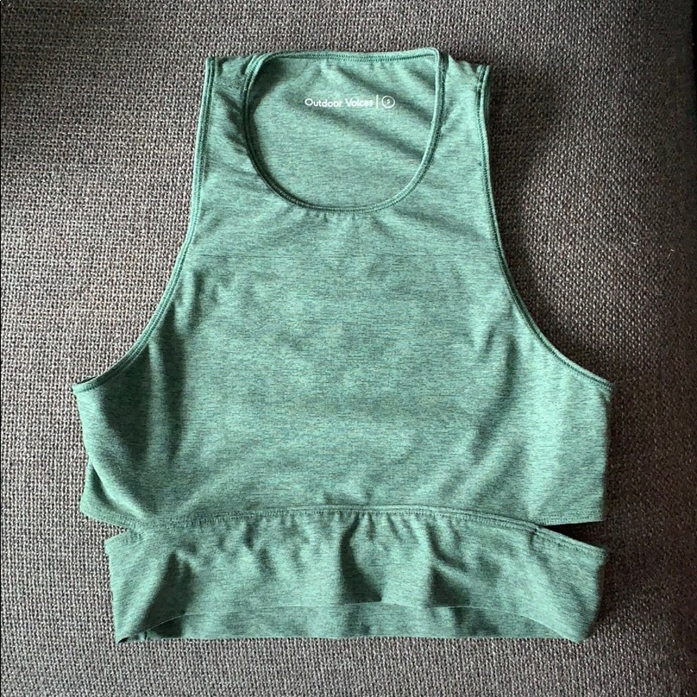 Outdoor Voices Slashback Crop hunter Green